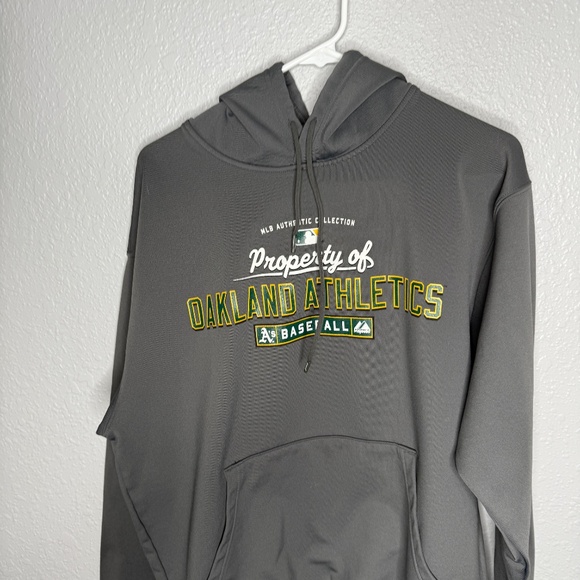 Property of Oakland Athletics Baseball Grey Hoodie -cp - Picture 3 of 6